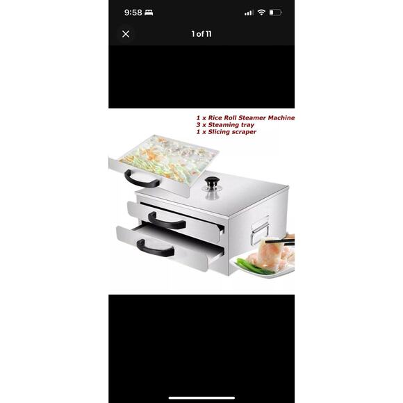 Rice Noodle Roll Machine 2 Layer Changfen Vermicelli Food Maker Steamer Cookware - Picture 1 of 5